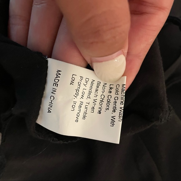 Shein Black Cropped Drawstring Ruched Tee, Size M - Picture 6 of 6